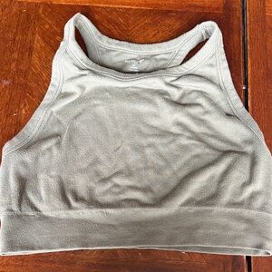 Old Navy Active Ribbed High-Neck Sports Bra — Olive